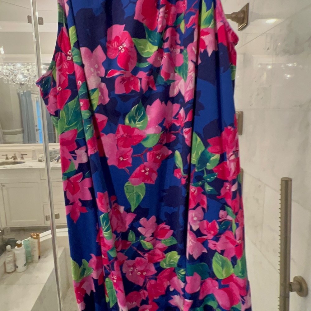 Tommy Bahama Bouganvillea Blue Ruffle Dress - Picture 6 of 16